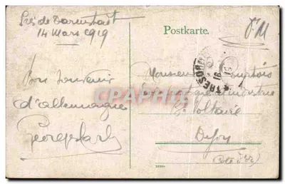 Darmstadt — panoramische uitzicht — uitgever niet geïdentificeerd — Achterkant