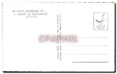 Abdij van Royaumont — luchtfoto — uitgave Lapie — Achterkant