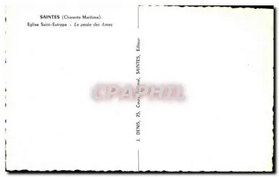 Saintes (Charente Maritime) — Iglesia de San Eutropio, La pesée des Ames — J. Denis, Editor, SAINTES — Reverso