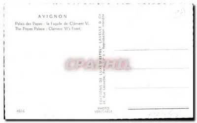 Avignon — Palais des Papes : Fassade von Clement VI — Éditions de Luxe Estel — Rückseite