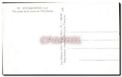 Rocamadour (Lot) — Widok z drogi do Hospitalet — Éditions d'Art Yvonne, Paris — Rewers