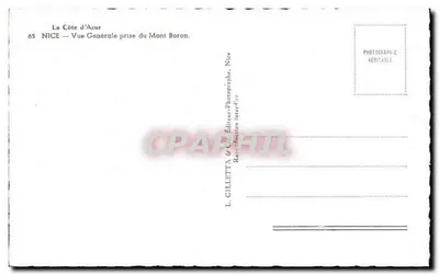 Ogólny widok wybrzeża Azury z Wzgórza Boron — L. Gilletta & Cie, Nice — Rewers