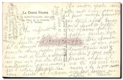 Montpellier — Plac Komedii — wydawca Yvon — Rewers