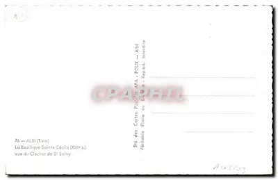 Albi — Bazylika św. Cecylii (XIII w.) — widok z wieży św. Salwego — wydawca APA — Rewers