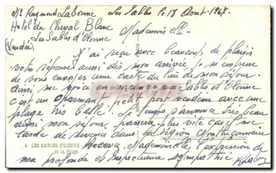 Les Sables d'Olonne — Plaża i promenada — Wydawca CAA n°4 — Rewers