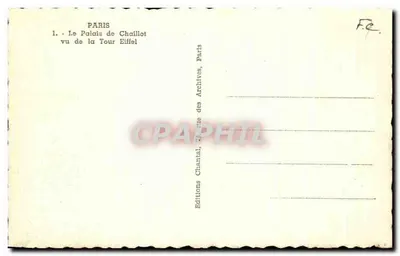 Paryż - Pałac Chaillot widziany z Wieży Eiffla — Éditions Chantal, Paryż — Rewers