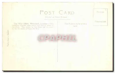 War Office, Londyn — widok ulicy z pojazdami — seria Valentine's — Rewers