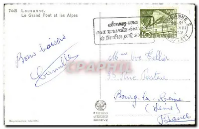 Lausanne — Duży Most i Alpy — Éditions Jaeger — Rewers