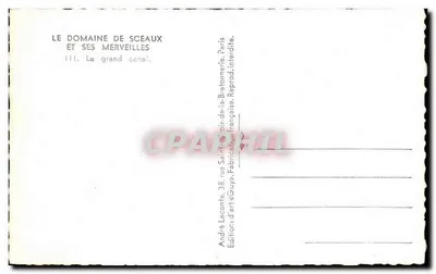 Le Domaine de Sceaux — Le grand canal — Édition d'art « Guy » — Verso
