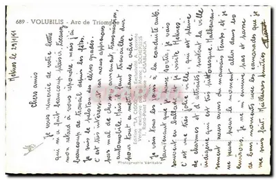 Volubilis - Arco do Triunfo — Edição LA CIGOGNE, n° 689 — Verso