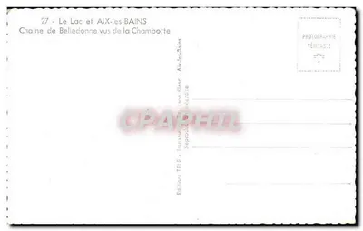 Zee van Belledonne gezien vanuit Chambotte — Aix-les-Bains — Edities TELE — Achterkant
