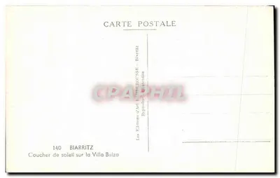 Tramonto sul Villaggio Belza — Biarritz — Edizioni d'Arte E. Berero — Verso