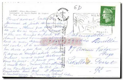 Laghet (Alpes-Maritimes) — Santuário de Nossa Senhora de Laghet — visão geral — editor não visível — Verso