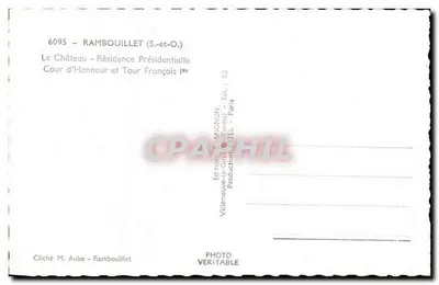 Castello di Rambouillet — Residenza Presidenziale — Edizione Mignon — Verso