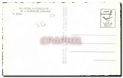 La plage — vue aérienne — Édition LAPIE, 125 bis, rue Garibaldi, Saint-Aurin (Manche) — Rewers