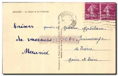Angers - O Coro da Catedral — Édition A. Bréger, Paris — Verso