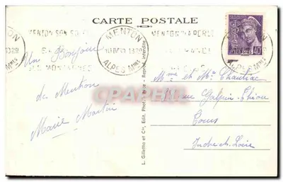 Menton — Między pergolami — L. Gilletta et Cie, Nice, n° 912 — Rewers