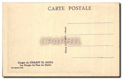 Gorges del Chabet El Akra — Le Gorges del Pont du Diable — Edizione MYL - Bougla — Verso