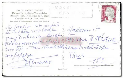 Fachada do Plateau d'Assy — N.-D.-de-Toute-Grâce — Copyright by S.P.A.D.E.M., Paris — Verso