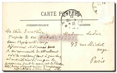 Le Mans — Cour du Musée de la Reine Bérengère — éditeur L.I. n°122 — Verso
