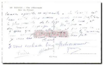 Dinard - Zatoka Prileuré — Wybrzeże Lazurowe — Réol.Photo n°168 — Rewers