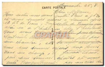 Saumur (M.-et-L.) — Zamek — Widok z północnego wschodu — R.D. — Rewers
