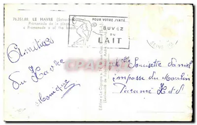 Le Havre — Promenade van de strand — Uitgave La Cigogne — Achterkant