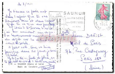 Zamek w Saumurze — widok z parku i fasady — Lionel — Rewers
