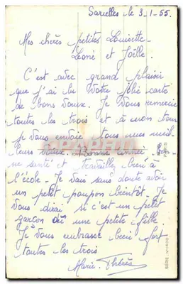 Paisagem invernal com houx e pássaros — Boa Ano — Série N°1400, editor PARIS — Verso