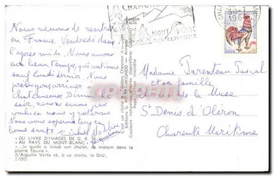 Vista del Monte Blanco — Le Drû — Ediciones G. R. Mignod — Reverso