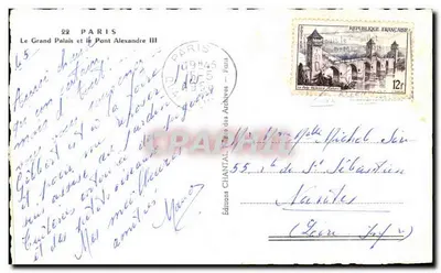 O Grande Palácio e o Ponte Alexandre III — Edições Chantal, n° 32 — Verso