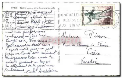 Notre-Dame de Paris — vista com o Pont du Double — Edições ALFA — Verso