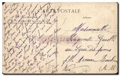 Stara pocztówka Paryż Hotel Madison Rue Des Petits champs rogiem ulicy Avenue De l'Opera — Rewers