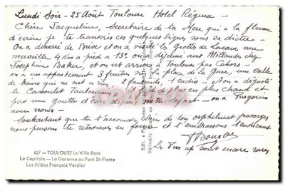 Toulouse — Voo de Aves — Sud Aviation-S.E.210 Caravelle — Verso