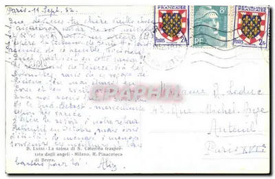 A salma de S. Caterina transportada pelos anjos — Milão, R. Pinacoteca de Brera — Verso