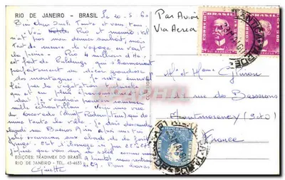 Rio de Janeiro — Luchfoto van de Christusverlosser en het Pão de Açúcar — Uitgaven Trádimex do Brasil n°157 — Achterkant