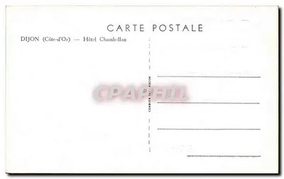 Dijon (Côte-d'Or) — Hotel Chambellan — uitgever Cim — Achterkant