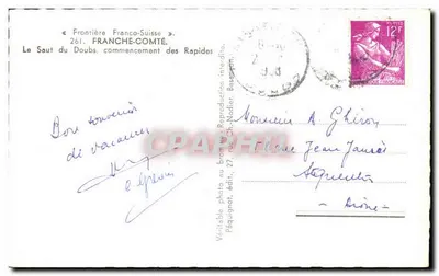 O Salto do Doubs — início dos Rapides — Péquignot — Verso