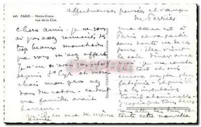 Notre-Dame de Paris — vista da Cité — Chantal, n°445 — Verso