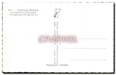 Vaison-la-Romaine — Katedra Najświętszej Maryi Panny z Nazaretu (VI lub VII w.) — Wydawnictwo S.E.P.T. - 25, Bd Garbella - NICE — Rewers