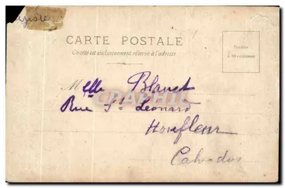 Bilhete postal antigo Havre Praça Saint Roch — Verso