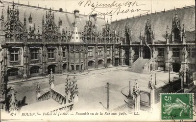 Rouen — Palácio de Justiça — Vista da Rue aux Juifs — LL. n° 474