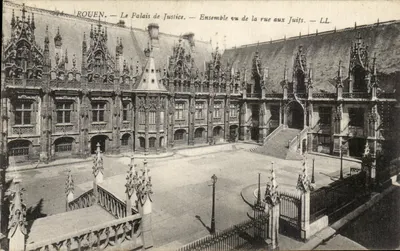 Rouen — O Palácio de Justiça — Vista da rua aux Juifs — LL.
