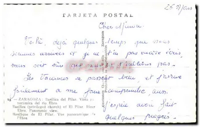 Zaragoza — Bazylika del Pilar — panoramiczny widok rzeki Ebre — wydawca Cantones García — Rewers