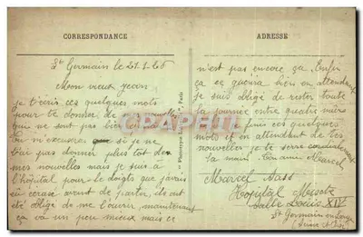 Saint-Germain-en-Laye — Miłość i Szaleństwo — Kościół, Stacja i Rada Miasta widziane z Parteru — L. Agerille, Paryż — Rewers