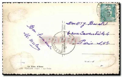 La Rade — Haven van Toulon — uitgever Ariès, n° 50 — Achterkant