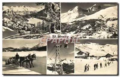 St. Moritz — vista panorâmica e atividades invernais — Photoglob-Wehrli AG, Zürich