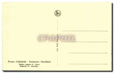Ołtarz kaplicy św. Józefa — Katedra Antwerpii — wydawca Thill — Rewers