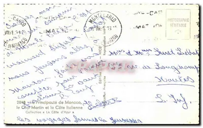 कैप मार्टिन और इटालियन किनारा — संग्रह « अजूर के किनारा » — फ्रांसीसी संस्करण — पीछे