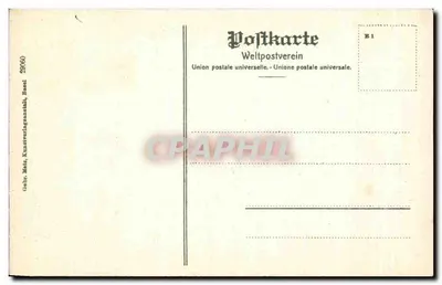 Alpsteingebirge: Nascer do sol com mar de névoa visto de Hohen Kasten — editor: Geb. Motz, Kunstverlagsanstalt, Basel — Verso
